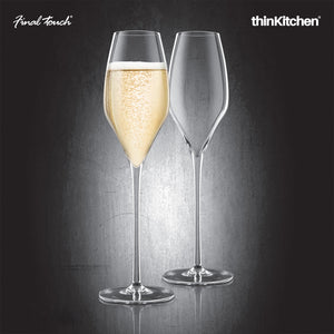 Final Touch Champagne Lead-Free Crystal Glasses - Set of 2
