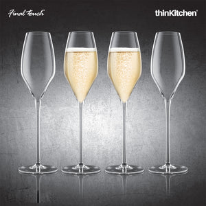 Final Touch Champagne Lead-Free Crystal Glasses - Set of 4