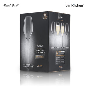Final Touch Champagne Lead-Free Crystal Glasses - Set of 4