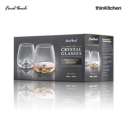 Final Touch Whiskey Lead Free Crystal Glasses Set Of 2