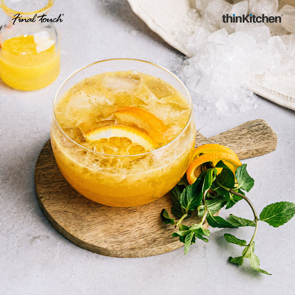 Final Touch 500ml Premium Spinning Crystal Cocktail Glasses Set of 2 for Home Bar, Party & Gifting