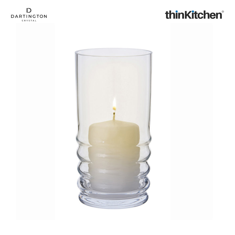 Dartington 20cms Premium Cylindrical Glass Candle Holder for Table & Home Décor - Hurricane