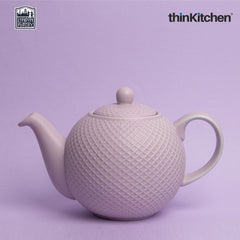London Pottery London Pottery - Globe London Pottery Ceramic Globe 900Ml Textured Teapot, Lavender Honeycomb, Labelled