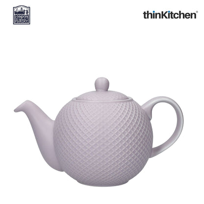 London Pottery London Pottery - Globe London Pottery Ceramic Globe 900Ml Textured Teapot, Lavender Honeycomb, Labelled