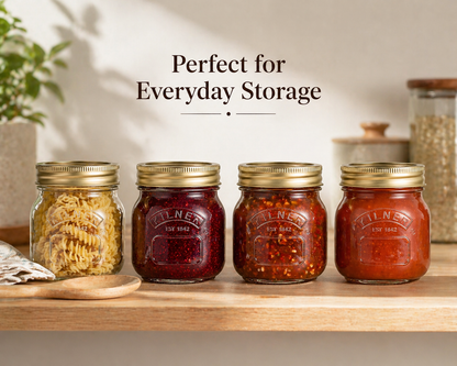 Kilner Premium 250ml Airtight Small Glass Preserving Jar with Screw Lid for Storing and Preserving