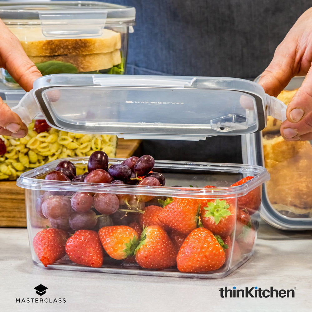 Premium Square Recycled Eco Snap Food Storage Container, 1400ml