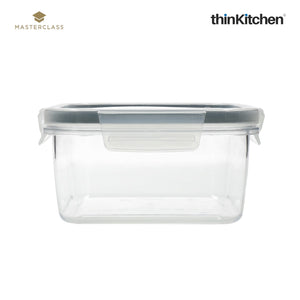 MasterClass Recycled Eco Snap Food Storage Container, Square, 1400ml