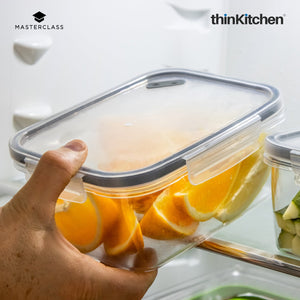 MasterClass Recycled Eco Snap Food Storage Container, Rectangular, 1500ml