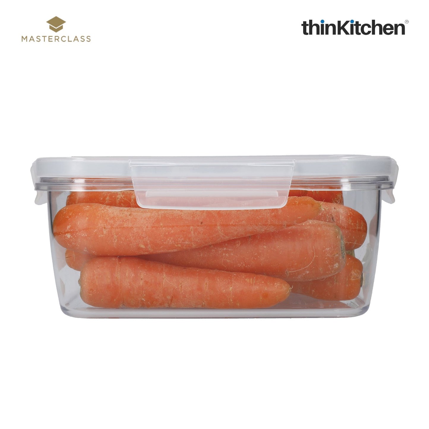MasterClass Recycled Eco Snap Food Storage Container, Rectangular, 1500ml