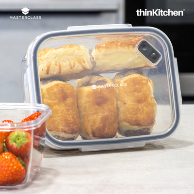 MasterClass Rectangular Recycled Eco Snap Food Storage Container, 800ml