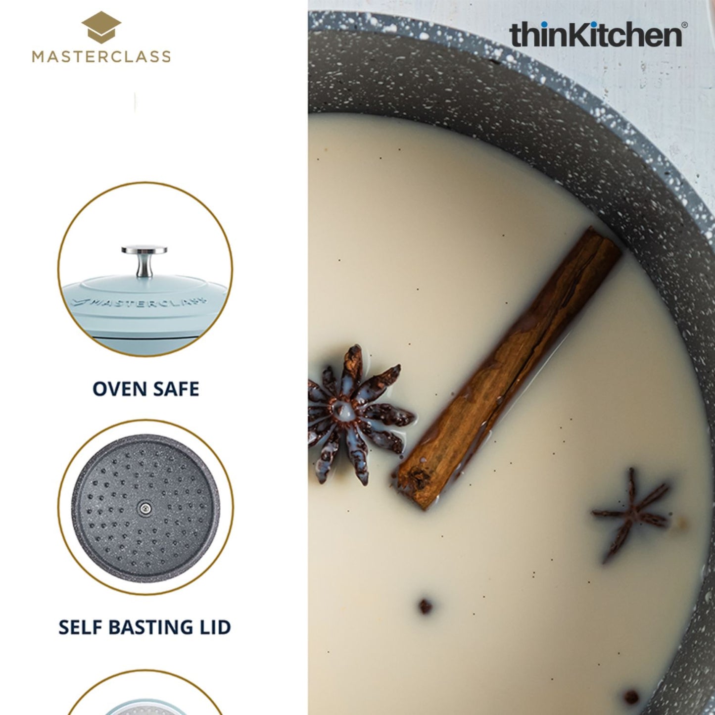 Masterclass Sky Blue Casserole Dish 2 5 Litre