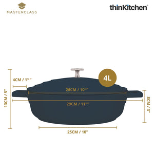 MasterClass Cast Shallow Casserole Dish, 4 Litre