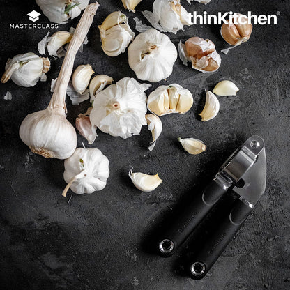 MasterClass Stainless Steel Garlic Press With Soft Grip Handle, 17.5cm