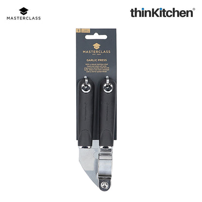 MasterClass Stainless Steel Garlic Press With Soft Grip Handle, 17.5cm