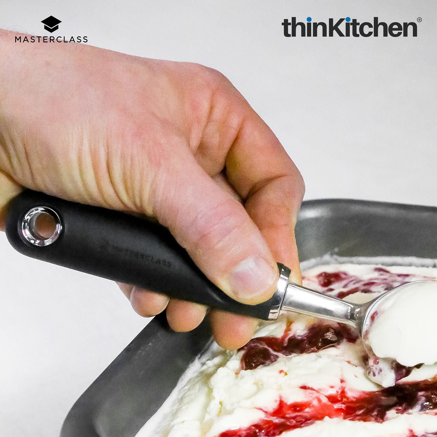Premium Black Stainless Steel Soft Grip Ice Cream Scoop - 4