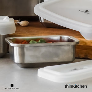 MasterClass All-in-One Snack-Sized Stainless Steel Food Storage Container/Dish with Lid, 500ml