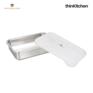 MasterClass All-in-One Dinner-For-One-Sized Stainless Steel Food Storage Container/Dish with Lid, 1 Litre