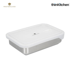 MasterClass All-in-One Dinner-For-One-Sized Stainless Steel Food Storage Container/Dish with Lid, 1 Litre