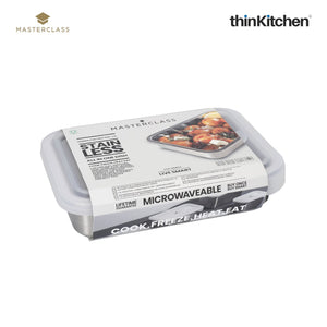 MasterClass All-in-One Dinner-For-One-Sized Stainless Steel Food Storage Container/Dish with Lid, 1 Litre