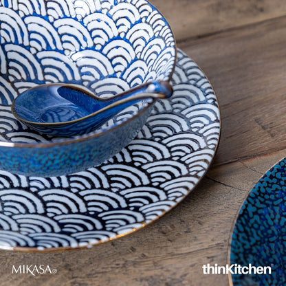 Mikasa Satori Porcelain Seigaiha Wave Side Plate 22cm