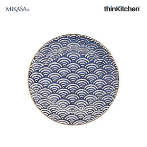 Mikasa Satori Porcelain Seigaiha Wave Side Plate, 22cm