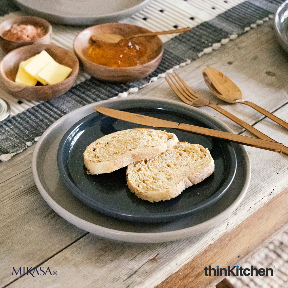 Mikasa Serenity 7.9" Premium Ceramic Side Plate, Slate Grey