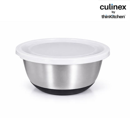 Culinex by thinKitchen Heavy-Duty 304 Stainless Steel Anti-Skid Mixing Bowl for Cakes, Dough, Eggs - 1pc (2400 ml) |Cooking, Prep, Mixing| By thinKitchen
