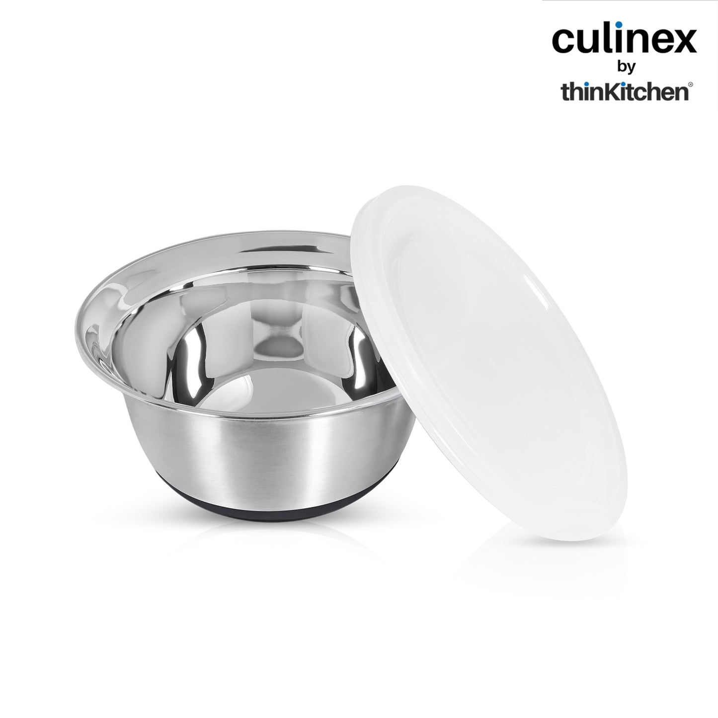 Culinex by thinKitchen Heavy-Duty 304 Stainless Steel Anti-Skid Mixing Bowl for Cakes, Dough, Eggs - 1pc (2400 ml) |Cooking, Prep, Mixing| By thinKitchen