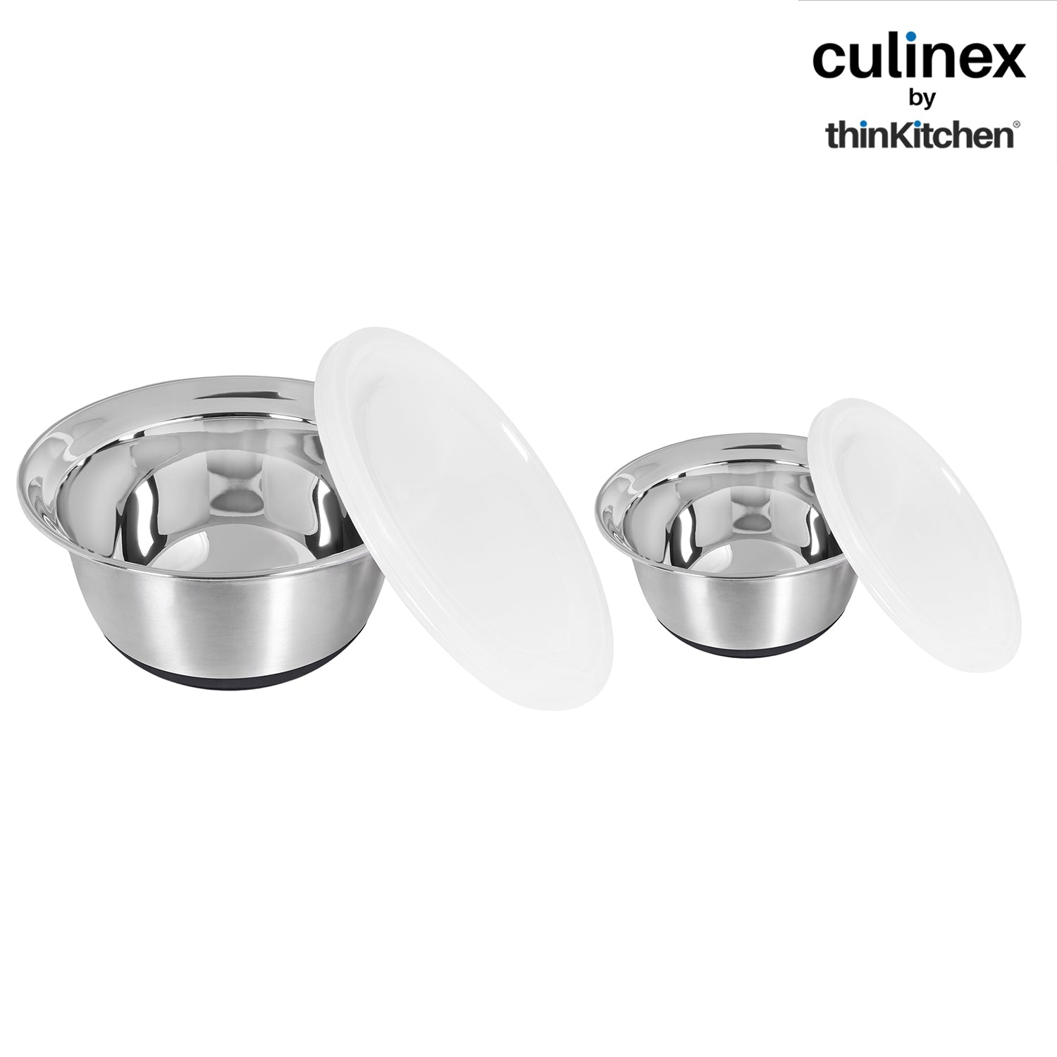 Culinex by thinKitchen Heavy-Duty 304 Stainless Steel Anti-Skid Mixing Bowl for Cakes, Dough, Eggs - Set of 2 (2400 & 3800 ml) |Cooking, Prep, Mixing |By thinKitchen - 6