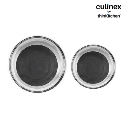 Culinex by thinKitchen Heavy-Duty 304 Stainless Steel Anti-Skid Mixing Bowl for Cakes, Dough, Eggs - Set of 2 (2400 & 3800 ml) |Cooking, Prep, Mixing |By thinKitchen