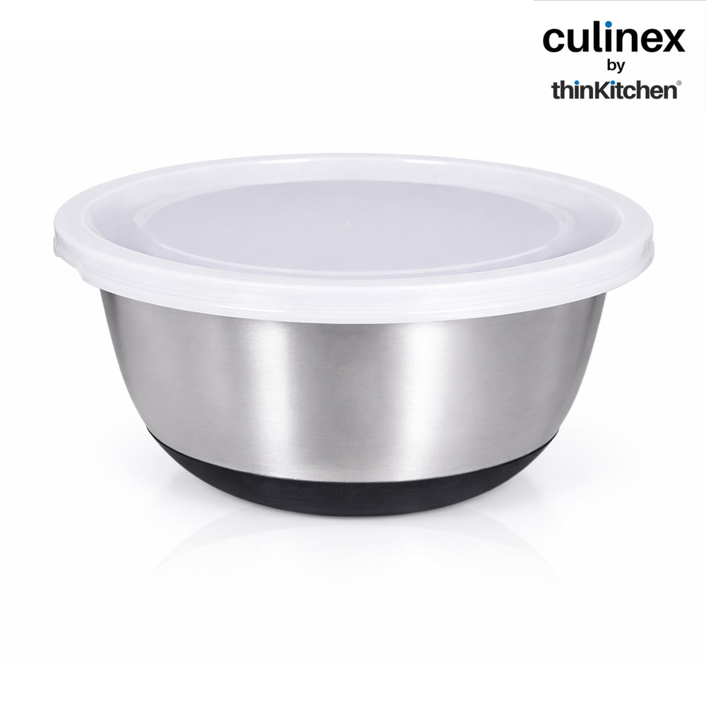 Culinex Heavy-Duty 304 Stainless Steel Anti-Skid Premium Multipurpose Mixing Bowl for Cakes, Dough, Eggs - 1pc (3800 ml) By thinKitchen