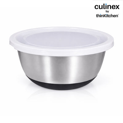Culinex Heavy-Duty 304 Stainless Steel Anti-Skid Premium Multipurpose Mixing Bowl for Cakes, Dough, Eggs - 1pc (3800 ml) By thinKitchen