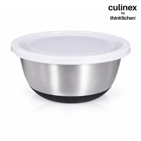 Culinex Heavy-Duty 304 Stainless Steel Anti-Skid Premium Multipurpose Mixing Bowl for Cakes, Dough, Eggs - 1pc (3800 ml) By thinKitchen