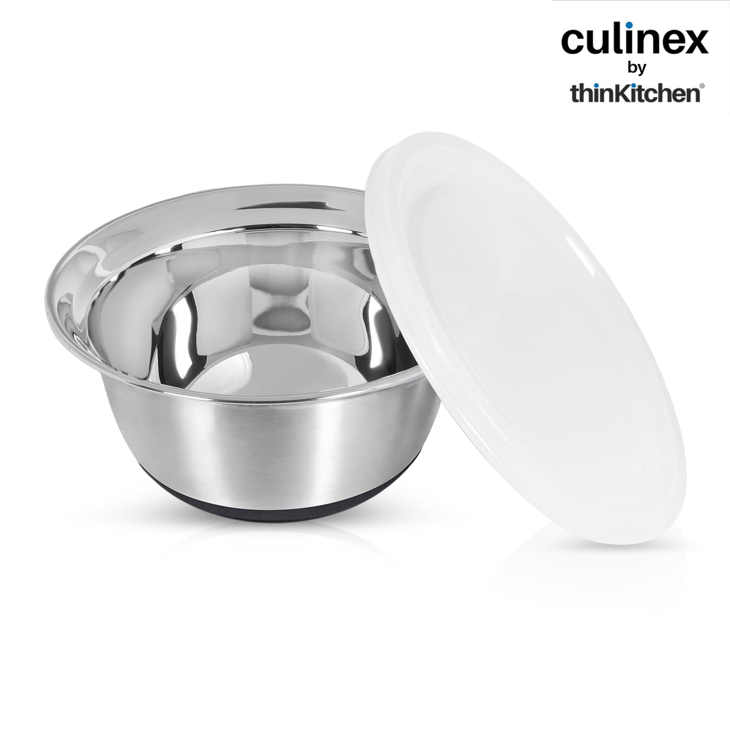 Culinex by thinKitchen Heavy-Duty 304 Stainless Steel Anti-Skid Mixing Bowl for Cakes, Dough, Eggs - 1pc (3800 ml) | Cooking, Prep, Mixing|By thinKitchen