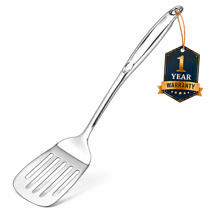 Culinex 18/8 Stainless Steel 14.5" Premium Hollow Handle Slotted Turner Spatula Palta for Dosa, Roti, Omlette, Parantha, Bread | Rustproof Dishwasher Safe