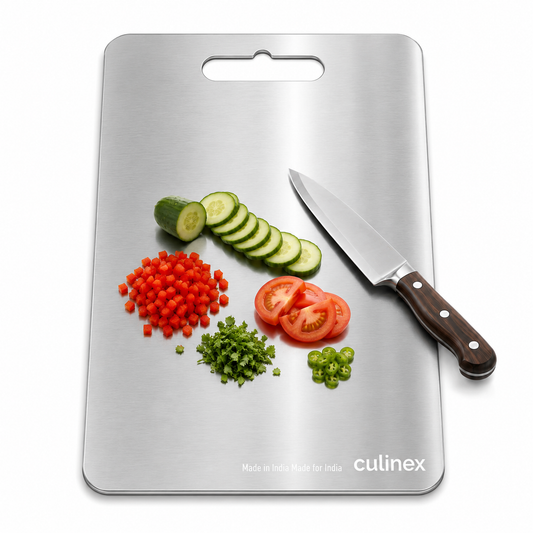 Premium Stainless Steel Chopping Board 1.5 mm Thick – 9 x 13 Inch | Food-Grade Metal Kitchen Cutting Board