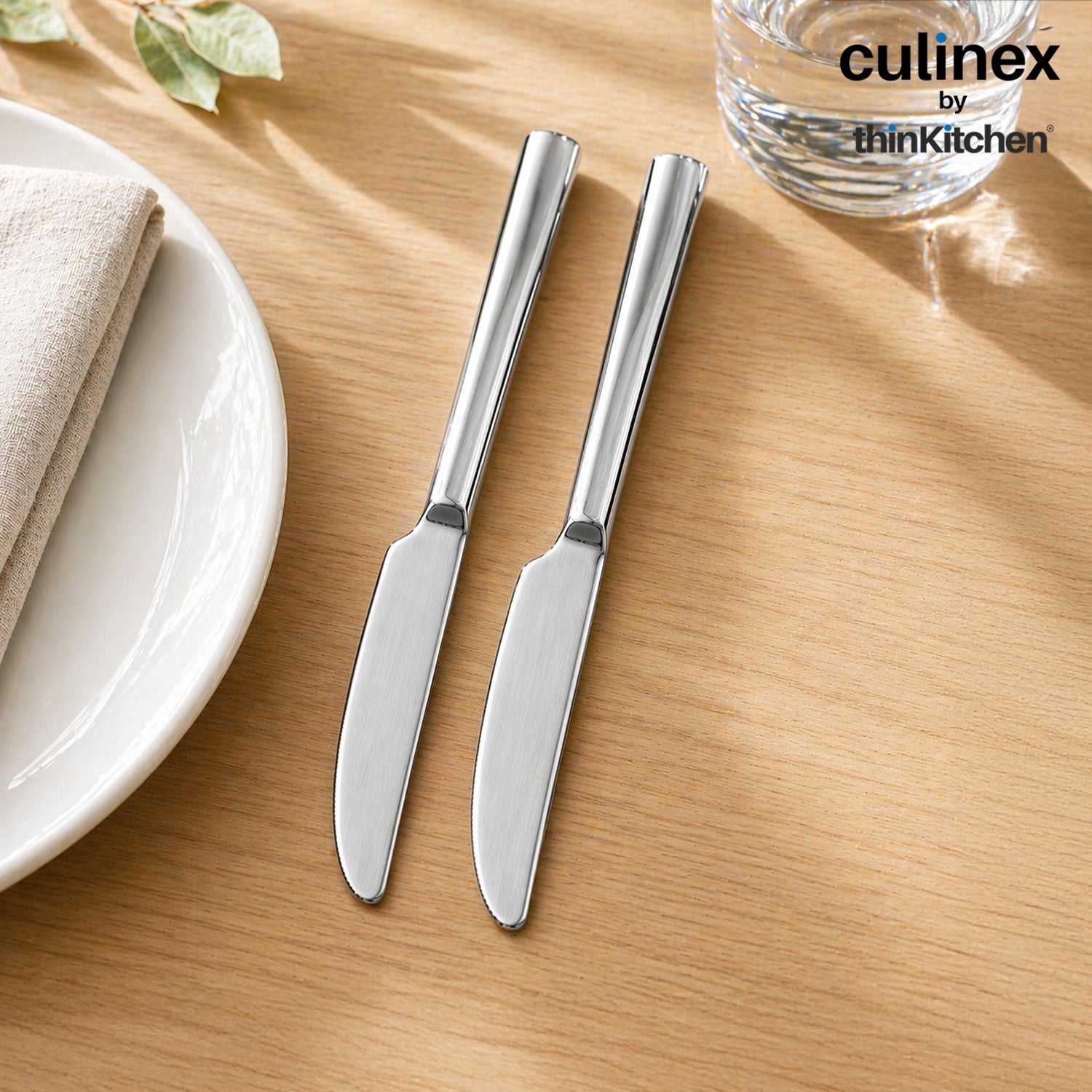 Premium Stainless Steel 8.5" Knife Set of 2 for Dining Table, Kitchen | Rustproof Dinner Knives, Silver Flatware by thinKitchen (Peru) - 4