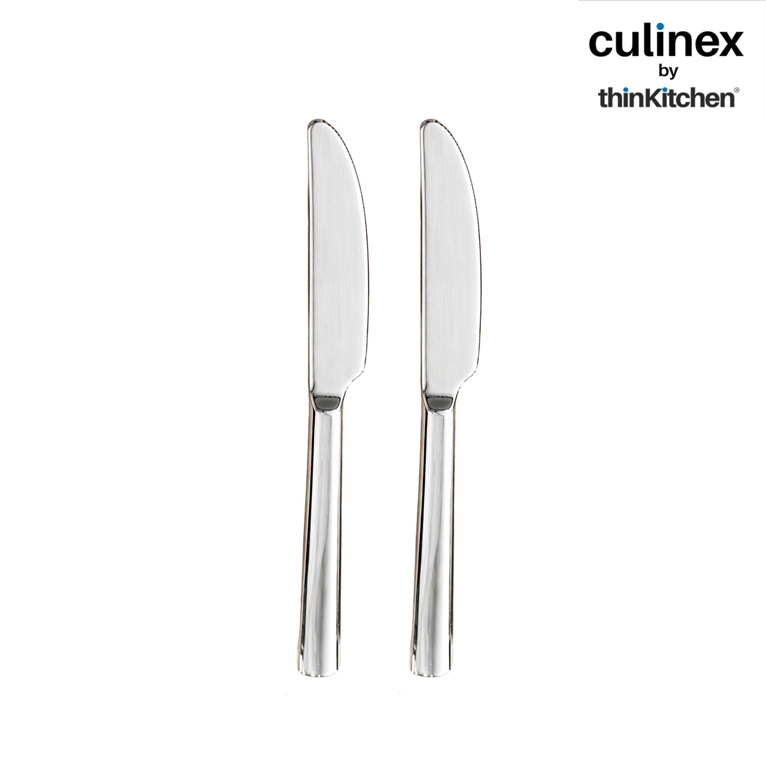 Premium Stainless Steel 8.5" Knife Set of 2 for Dining Table, Kitchen | Rustproof Dinner Knives, Silver Flatware by thinKitchen (Peru) - 2