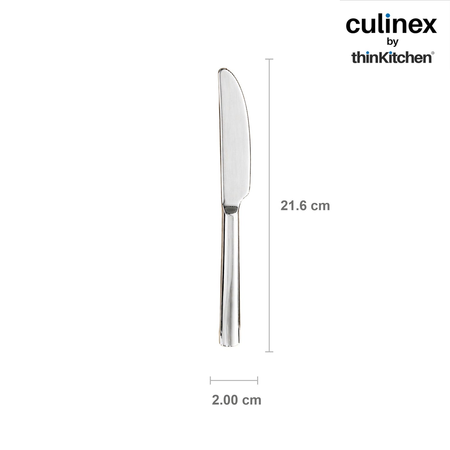 Premium Stainless Steel 8.5" Knife Set of 2 for Dining Table, Kitchen | Rustproof Dinner Knives, Silver Flatware by thinKitchen (Peru) - 3