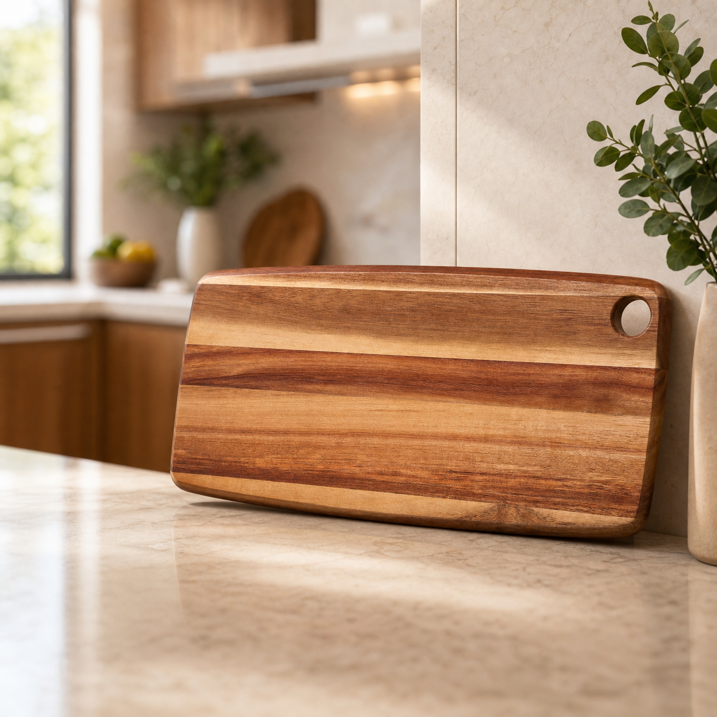 Culinex 2-in-1 Acacia Wood Premium Chopping, Cutting & Serving Board | Natural Solid Wood, Durable Wooden Kitchen Board with Hanging Hole