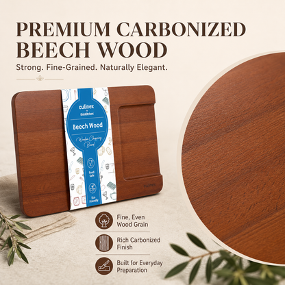 Culinex Beach Wood Premium Chopping and Serving Board | Carbonized 2-in-1 Cutting Board | Eco-Friendly, Durable