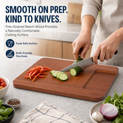 Culinex Beach Wood Premium Chopping and Serving Board | Carbonized 2-in-1 Cutting Board | Eco-Friendly, Durable