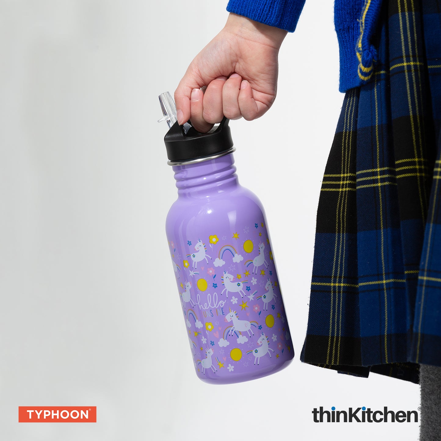 Typhoon Pure Kids Hello Sunshine Unicorn Bottle Purple 550ml