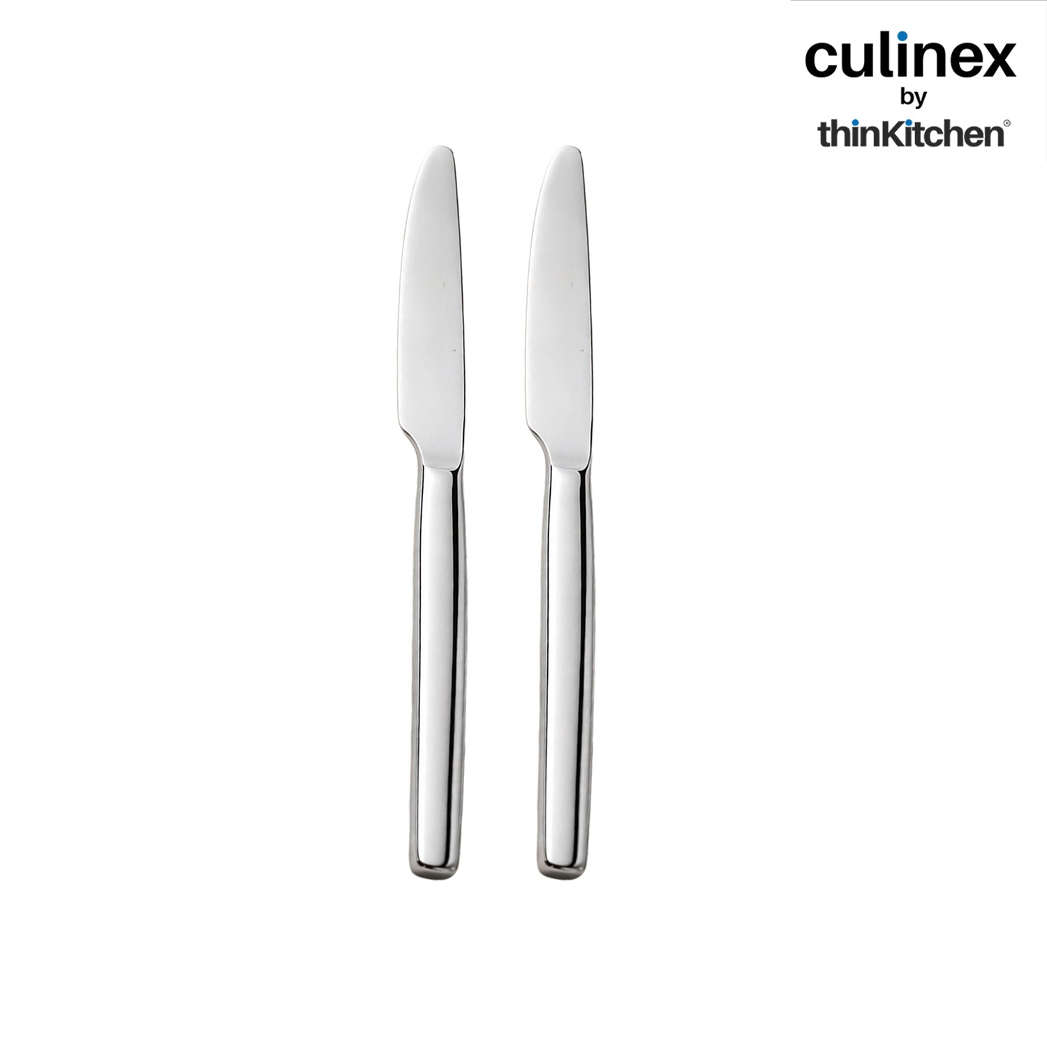 Premium Stainless Steel 8.5" Knife Set of 2 for Dining Table, Kitchen | Rustproof Dinner Knives, Silver Flatware by thinKitchen (Queen) - 2