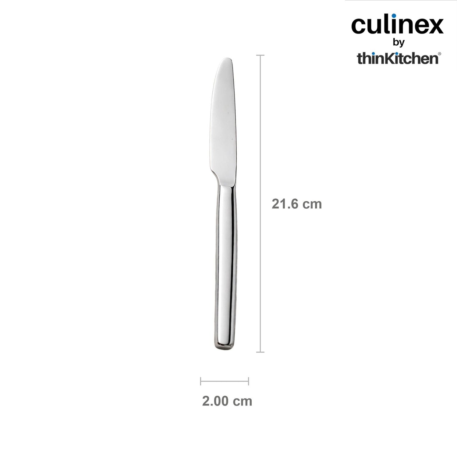 Premium Stainless Steel 8.5" Knife Set of 2 for Dining Table, Kitchen | Rustproof Dinner Knives, Silver Flatware by thinKitchen (Queen) - 3