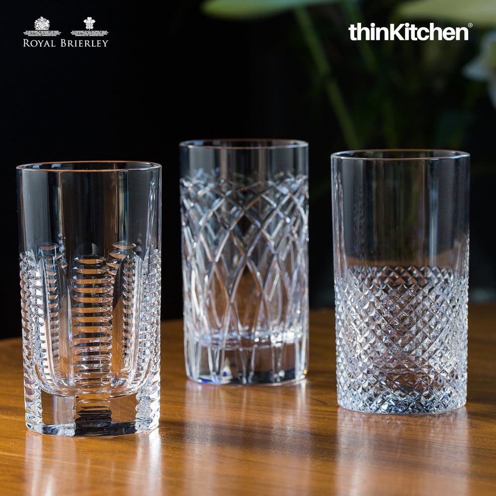 Royal Brierley 1 x 380ml Premium Handmade Crystal Tumbler for Whisky & Cocktails, Antibes