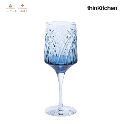 Royal Brierley Harris Goblet Ink Blue Glass