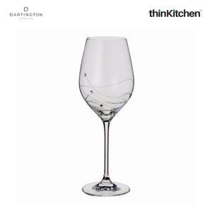 Dartington Crystal Glitz Wine Glasses, Set of 2, 330 ml