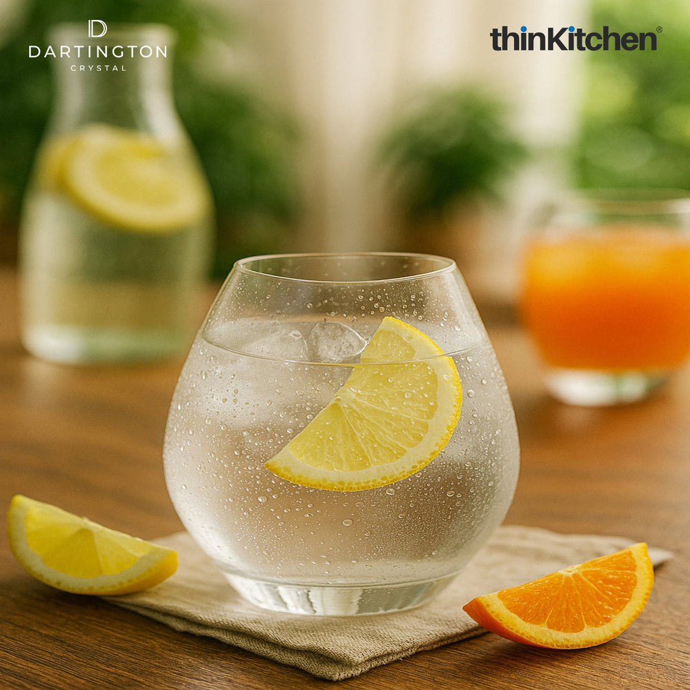 Dartington 440ml Premium Crystal Stemless Wine Glasses Set of 6, Lead-Free Wine Glassware