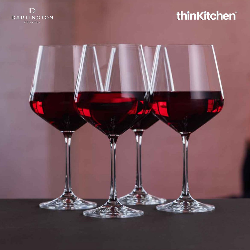 Dartington Premium Crystal Wine Glasses Set of 4 x 570ml, Lead-Free Crystal Goblets for Red Wine, White Wine
